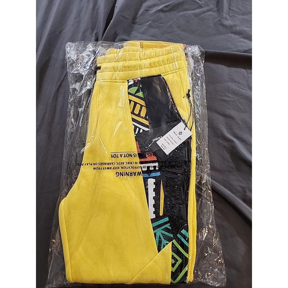 CREATE 2MRW‎ Sweatpants Colorful Yellow Florescent Multicolor size Lg $60 - Picture 2 of 4